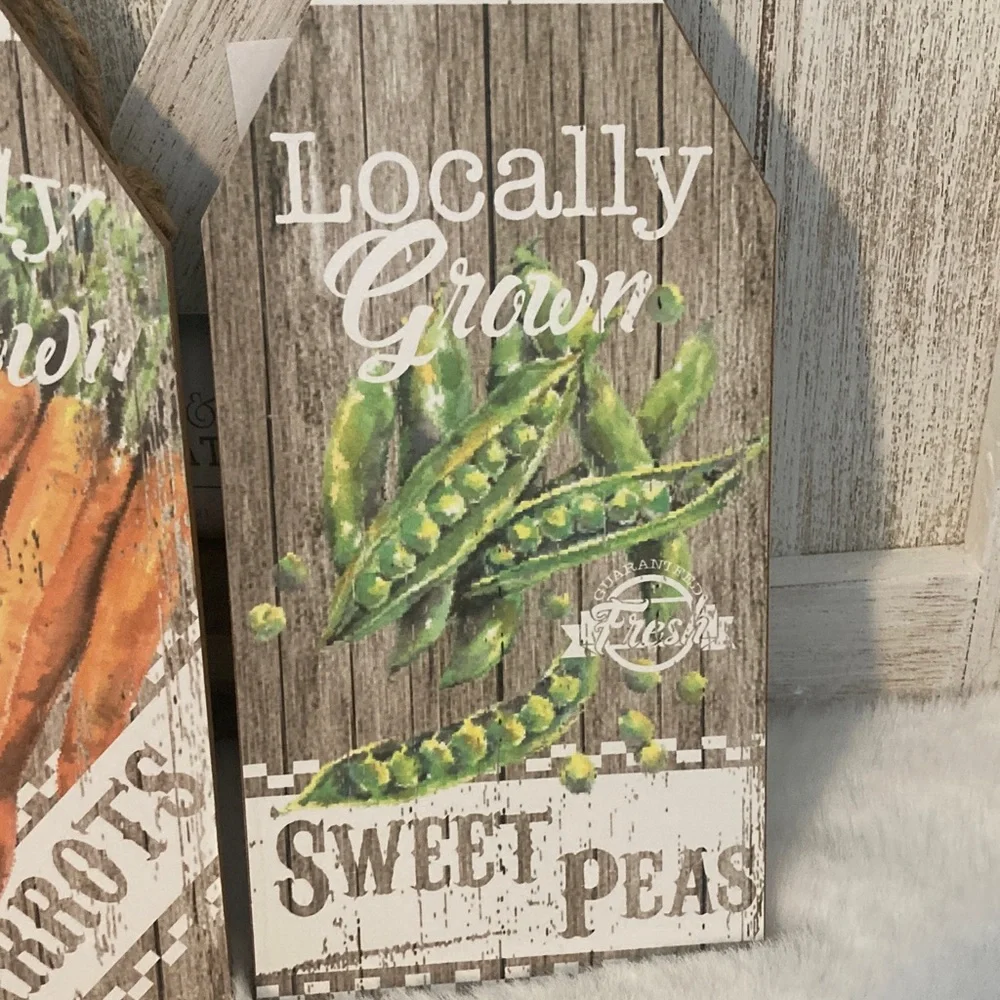 Rustic Farmhouse Wall Decor Set - Locally Grown Vegetables